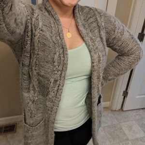 Wool & Alpaca Cable Knit Cardigan